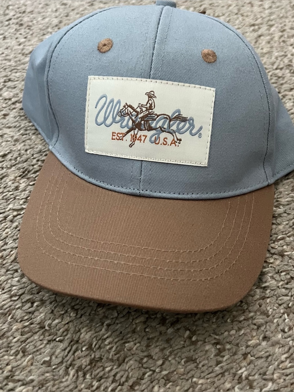 Wrangler Kids Two-Tone Blue and Brown Baseball Cap Size 2/4 T
